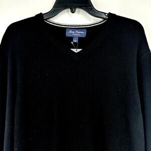 NWT Daniel Cremieux Cashmere Sweater Black Men’s L V Neck Luxury Knit Classic